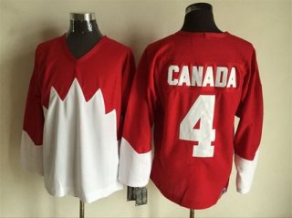 Men's Team Canada #4 Canada 1972 CCM Throwback Hockey Red Jersey