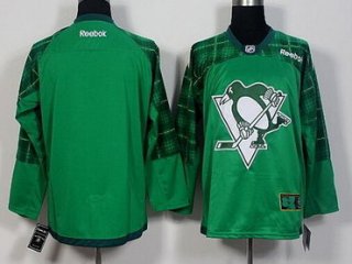 Men's Pittsburgh Penguins Blank Green 2016 St. Patrick's Day Hockey Jersey