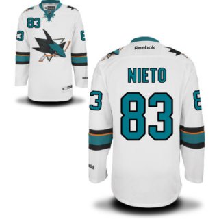 Men's San Jose Sharks #83 Matt Nieto White Away Jersey