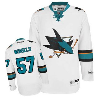 Men's San Jose Sharks #57 Tommy Wingels White Away Jersey