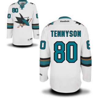 Men's San Jose Sharks #80 Matt Tennyson White Away Jersey