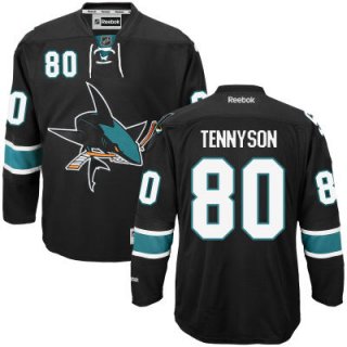 Men's San Jose Sharks #80 Matt Tennyson Black Third Jersey