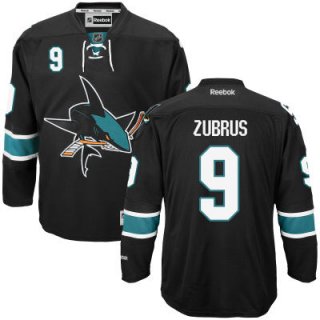 Men's San Jose Sharks #9 Dainius Zubrus Black Third Jersey