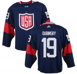 Men's Team USA #19 Brandon Dubinsky Navy Blue 2016 World Cup of Hockey Game Jersey