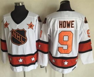 1972-81 NHL All-Star #9 Gordie Howe White CCM Throwback Stitched Vintage Hockey Jersey