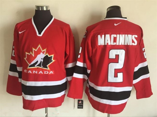 Men's 2002 Team Canada #2 Al MacInnis Red Nike Olympic Throwback Stitched Hockey Jersey