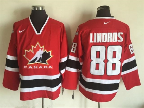 Men's 2002 Team Canada #88 Eric Lindros Red Nike Olympic Throwback Stitched Hockey Jersey