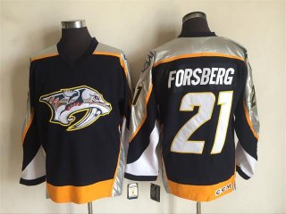 Men's Nashville Predators #21 Filip Forsberg Navy Blue 1998-99 Throwback Stitched NHL CCM Vintage Hockey Jersey