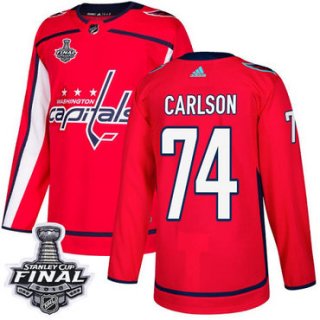 Adidas Capitals #74 John Carlson Red Home Authentic 2018 Stanley Cup Final Stitched NHL Jersey