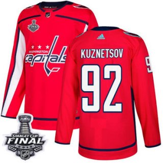 Adidas Capitals #92 Evgeny Kuznetsov Red Home Authentic 2018 Stanley Cup Final Stitched NHL Jersey