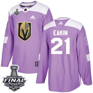 Adidas Golden Knights #21 Cody Eakin Purple Authentic Fights Cancer 2018 Stanley Cup Final Stitched NHL Jersey