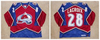 Men's Colorado Avalanche #28 Eric Lacroix Colorado Avalanche Game Worn 1996-97 Jersey