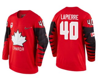 Men Canada Team #40 Maxim Lapierre Red 2018 Winter Olympics Jersey