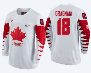 Men Canada Team #18 Marc-Andre Gragnani White 2018 Winter Olympics Jersey