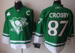 Pittsburgh Penguins #87 Sidney Crosby St. Patrick's Day Green Jersey