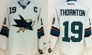 San Jose Sharks #19 Joe Thornton 2014 White Jersey