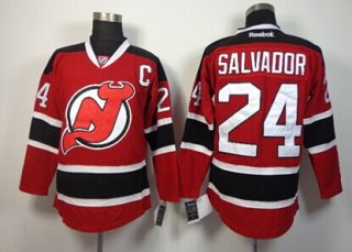 New Jersey Devils #24 Bryce Salvador Red With Black Jersey