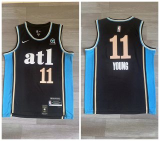 Hawks 11 Trae Young Black Nike 2023-24 City Edition Swingman Jersey