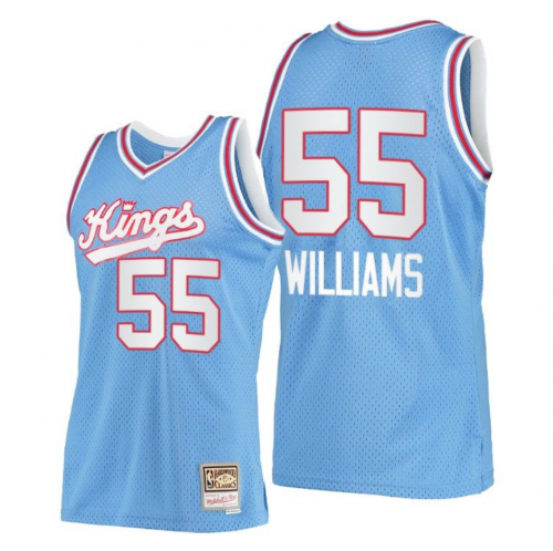 Men's Sacramento Kings #55 Jason Williams Blue Throwback Stitched Jersey