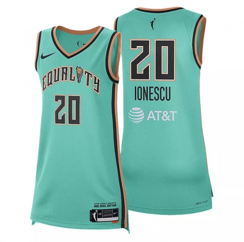 Women New York Liberty #20 Sabrina Ionescu Mint green Stitched WNBA Jersey