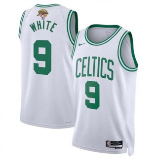 Men's Boston Celtics #9 Derrick White White 2024 Finals Association Edition Stitched Basketball Jersey