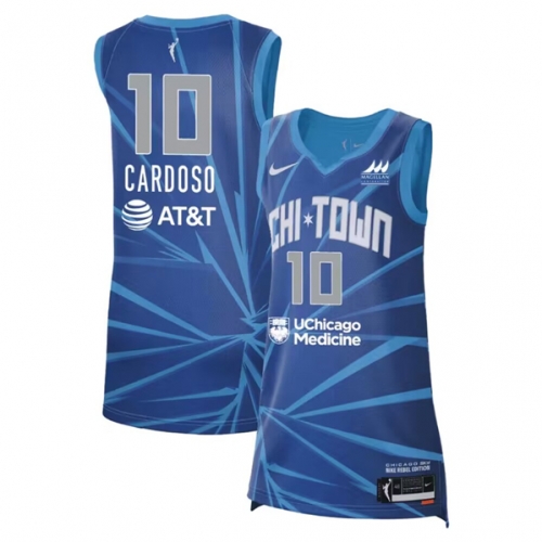 Women's Chicago Sky #10 Kamilla Cardoso Sky Blue 2024 Rebel Edition Stitched Jersey