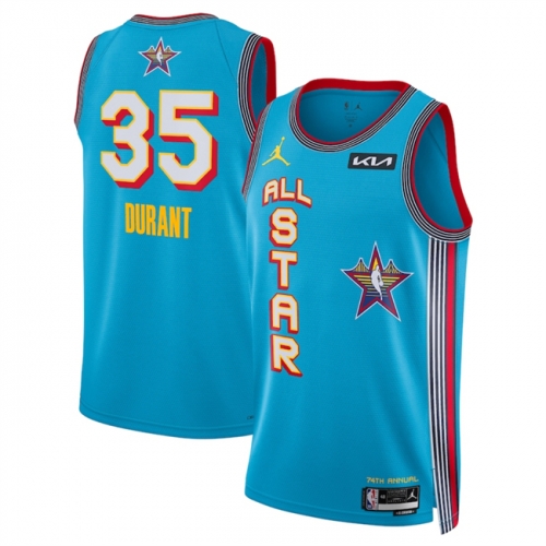 Men's 2025 All-Star #35 Kevin Durant Light Blue Stitched Basketball Jersey