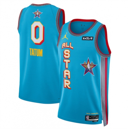 Men's 2025 All-Star #0 Jayson Tatum Light Blue Stitched Basketball Jersey