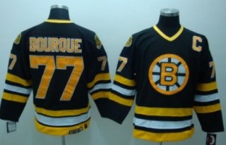 Boston Bruins #77 Ray Bourque Black Throwback CCM Jersey