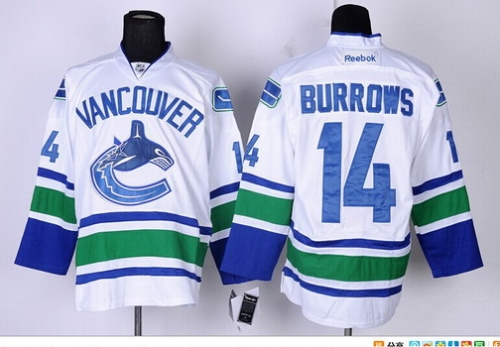 Vancouver Canucks #14 Alexandre Burrows White Jersey