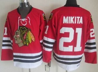 Chicago Blackhawks #21 Stan Mikita Red Throwback CCM Jersey