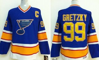 St. Louis Blues #99 Wayne Gretzky Blue Throwback CCM Jersey