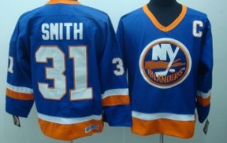 New York Islanders #31 Billy Smith Light Blue Throwback CCM Jersey