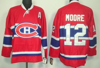 Montreal Canadiens #12 Dickie Moore Red Throwback CCM Jersey