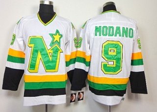 Dallas Stars #9 Mike Modano White Throwback CCM Jersey