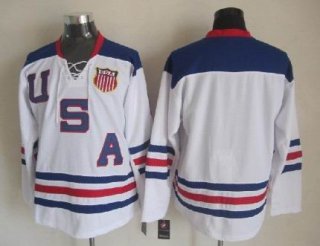 2010 Olympics USA Blank White Jersey