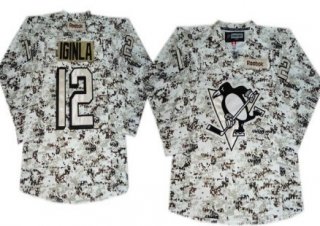 Pittsburgh Penguins #12 Jarome Iginla White Camo Jersey