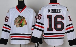 Chicago Blackhawks #16 Marcus Kruger White Jersey