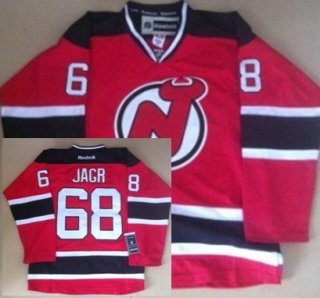 New Jersey Devils #68 Jaromir Jagr Red With Black Jersey