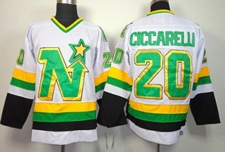 Dallas Stars #20 Dino Ciccarelli White Throwback CCM Jersey