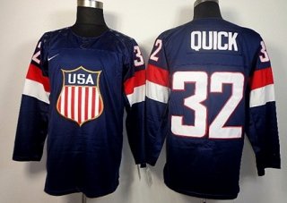 2014 Olympics USA #32 Jonathan Quick Navy Blue Jersey