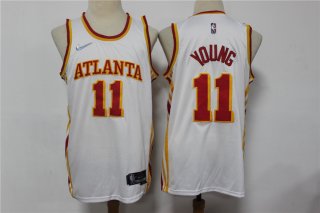 Men's Atlanta Hawks #11 Trae Young White Nike 75th Anniversary Diamond 2021 Stitched Jersey