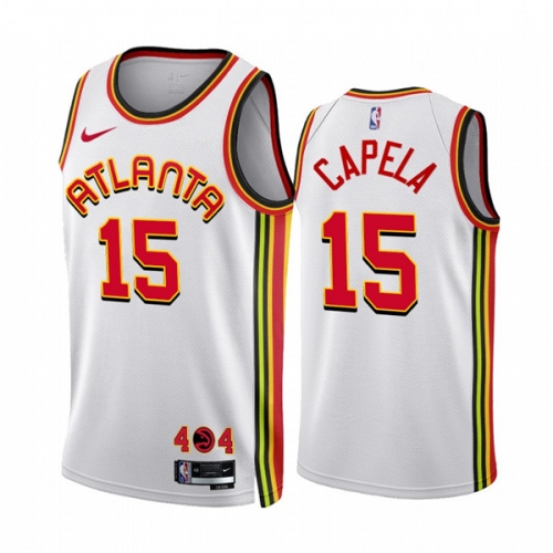 Men's Atlanta Hawks #15 Clint Capela 2022-23 White Association Edition Stitched Jersey