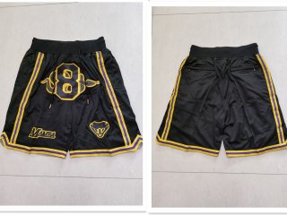 Men's Los Angeles Lakers #8 Kobe Bryant Black Mamba Just Don Swingman Throwback Shorts