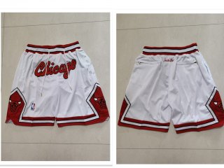 Chicago Bulls 1997-98 White With Chicago AU Throwback Shorts