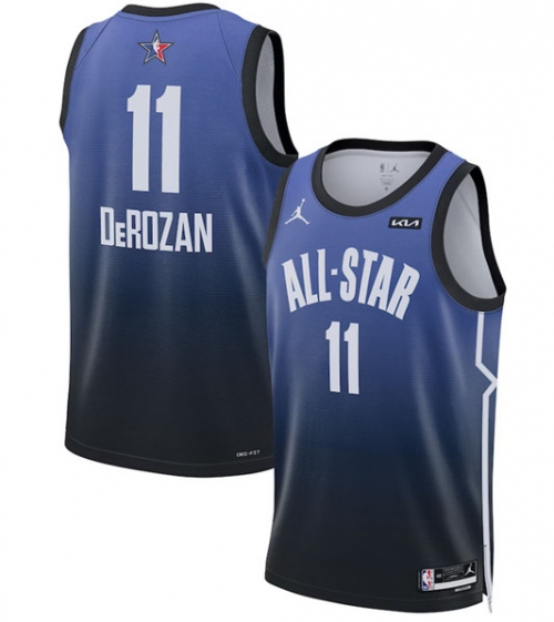 Men's 2023 All-Star #11 DeMar DeRozan Blue Game Swingman Stitched Basketball Jersey