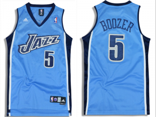 Men's UTAH JAZZ #5 Carlos Boozer Light Blue ADIDAS SWINGMAN JERSEY