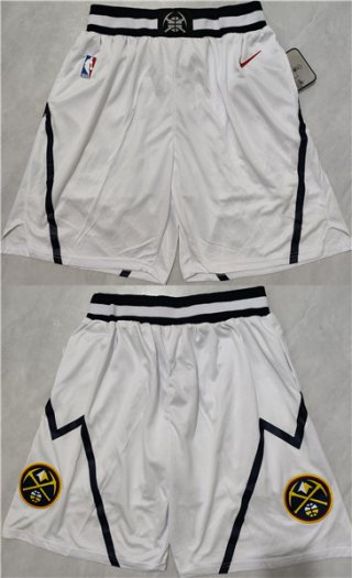 Men's Denver Nuggets White Shorts (Run Smaller)