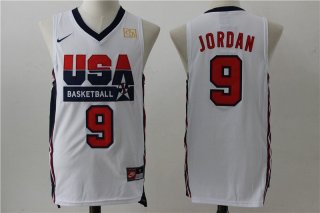 1992 Olympics Team USA #9 Michael Jordan White Swingman Jersey