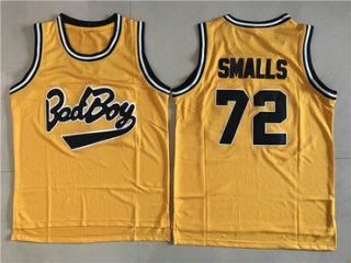 Bad Boy 72 Biggie Smalls Yellow Basketball Jersey